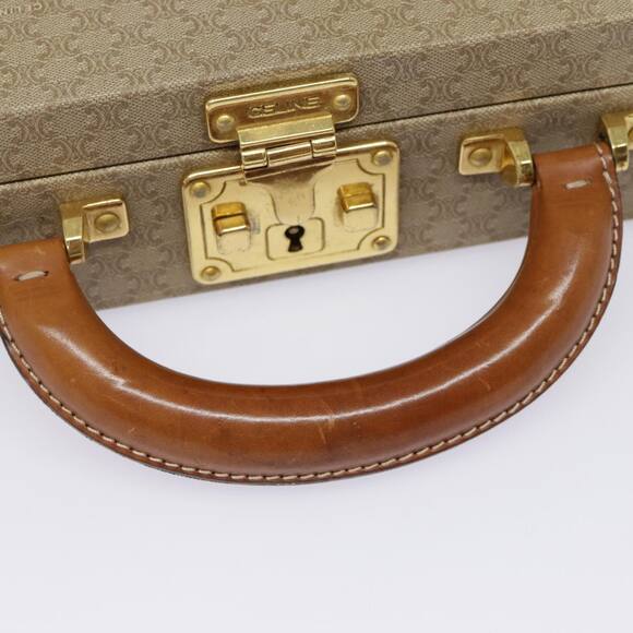 CELINE Macadam Canvas Attache Case Beige Brown Gold - Picture 8 of 13